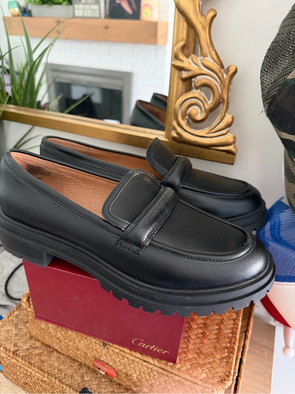 Madewell Black Leather Platform Penny Loafers - Brand New Never worn